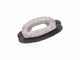 Black Stainless Steel Cable and White Gold Open Oval Diamond Ring