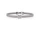 Stainless Steel Cable Single Square Cube Station Bracelet with White Gold and Diamonds