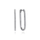 Elongated Oval Diamond Hoop Earrings