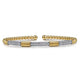 White and Yellow Gold Bujukan Beads and Diamond Station Cuff