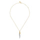 White and Yellow Gold Pave Diamond Bypass Pendant Necklace