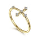 Yellow Gold Diamond Cross Ring