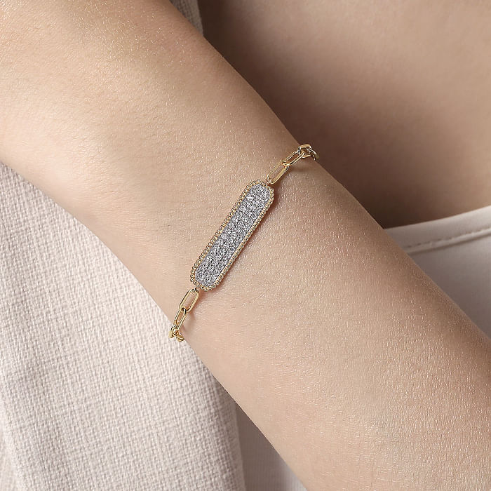 Diamond Bar Chain Bracelet