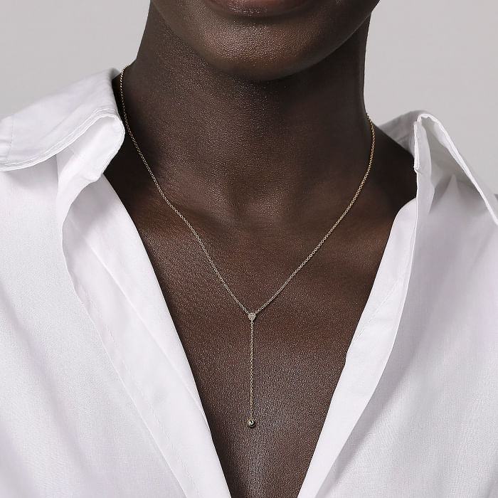 Bujukan Bead Diamond Y-Knot Necklace