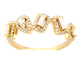 Yellow Gold Pivoting Baguette and Pear Shape Diamond Halo Ring