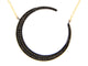 Yellow Gold and Black Rhodium Finish Black Diamond Crescent Moon Necklace