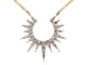 White and Yellow Gold Diamond Sunburst Pendant Necklace