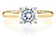 Solitaire Engagement Ring with Surprise Diamonds and Quilted Interior