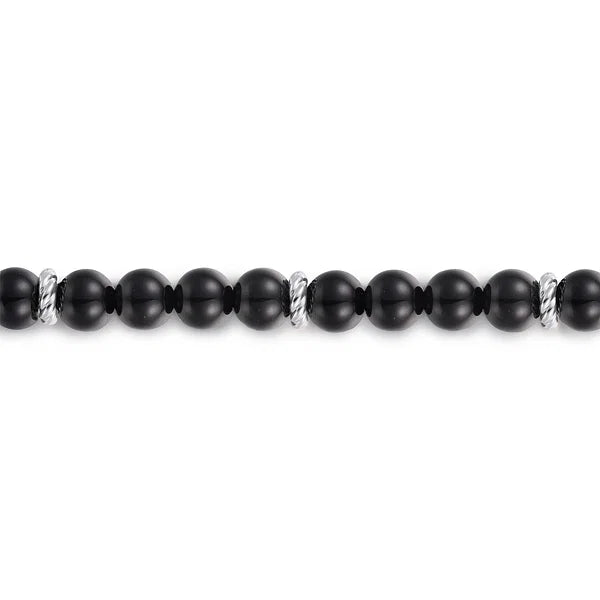 Sterling Silver and Black Onyx Beaded Bracelet