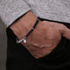 Sterling Silver Black Onyx and Silver Beaded Bracelet
