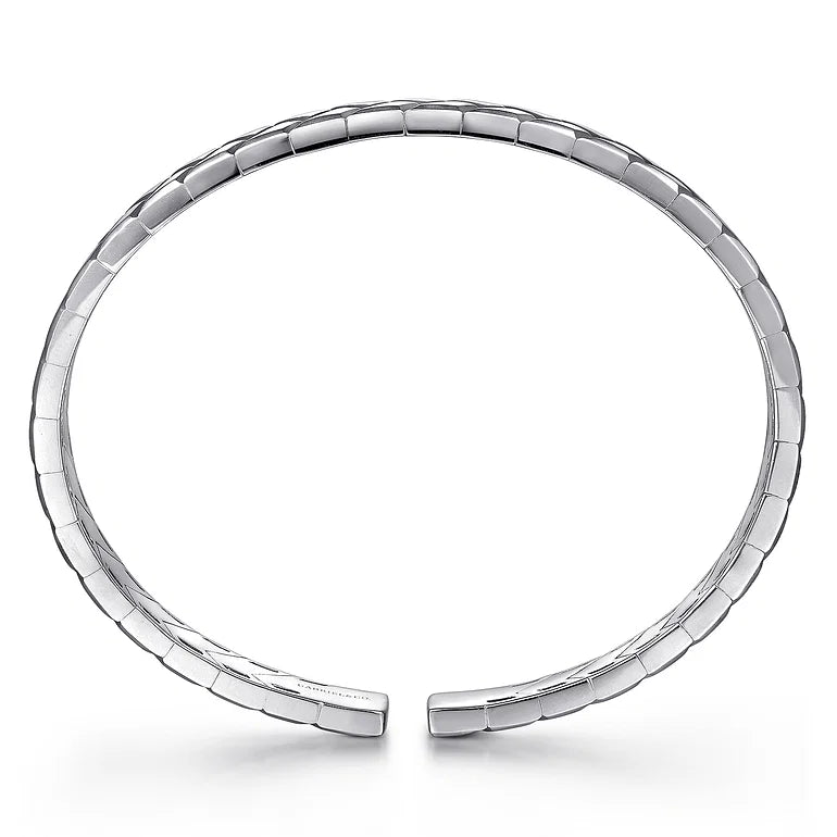 Men's Sterling Silver Herringbone Open Cuff