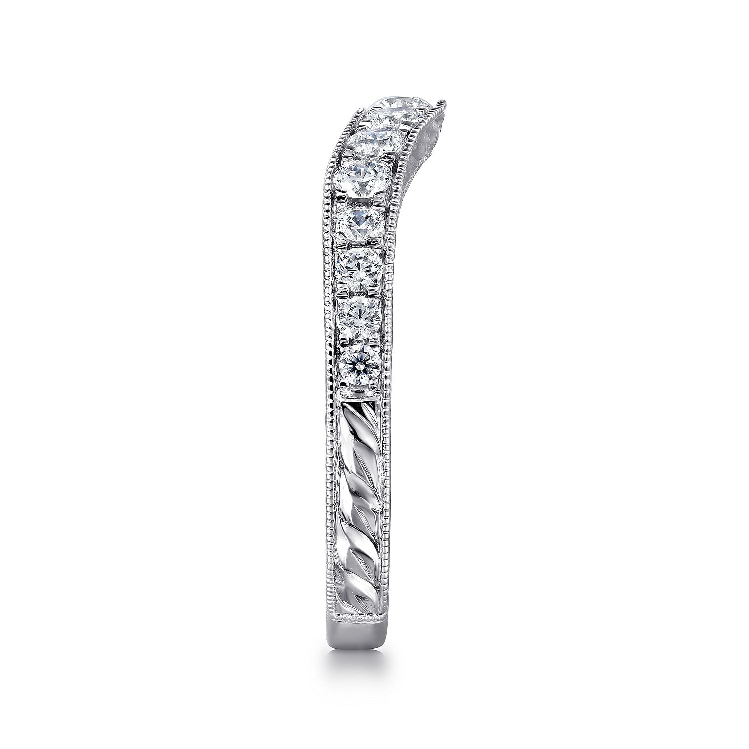 Curved Diamond Wedding Band
