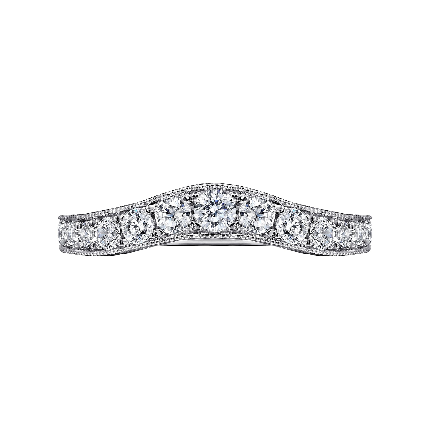 Curved Diamond Wedding Band
