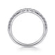 Chambery Curved White Gold French Pave Diamond Wedding Band, 0.50 ctw