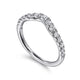 Chambery Curved White Gold French Pave Diamond Wedding Band, 0.50 ctw