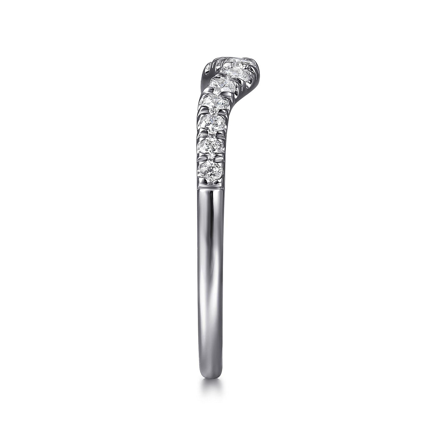 Curved Diamond Wedding Band