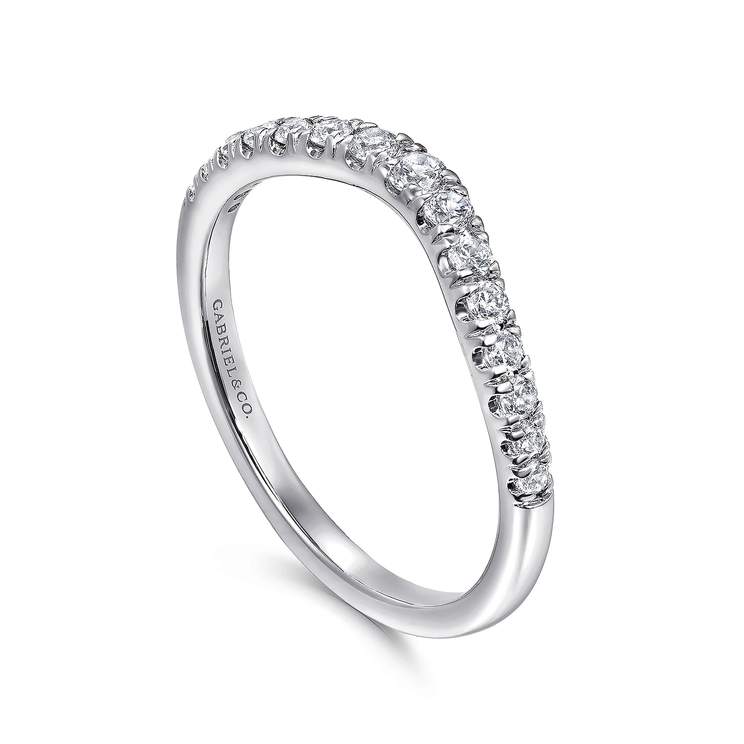 Curved Diamond Wedding Band