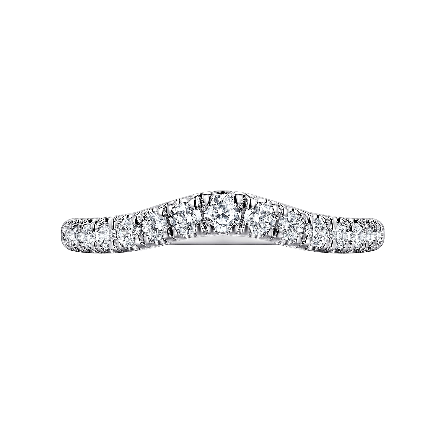 Curved Diamond Wedding Band