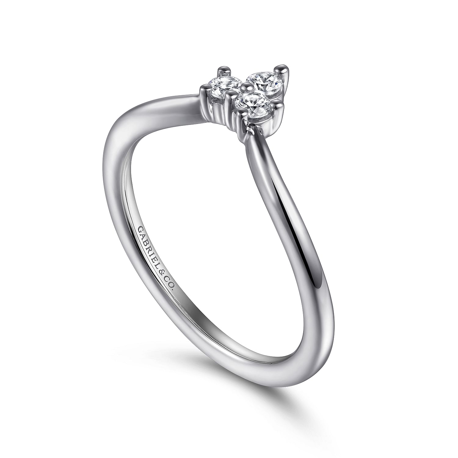 Curved Diamond Wedding Band