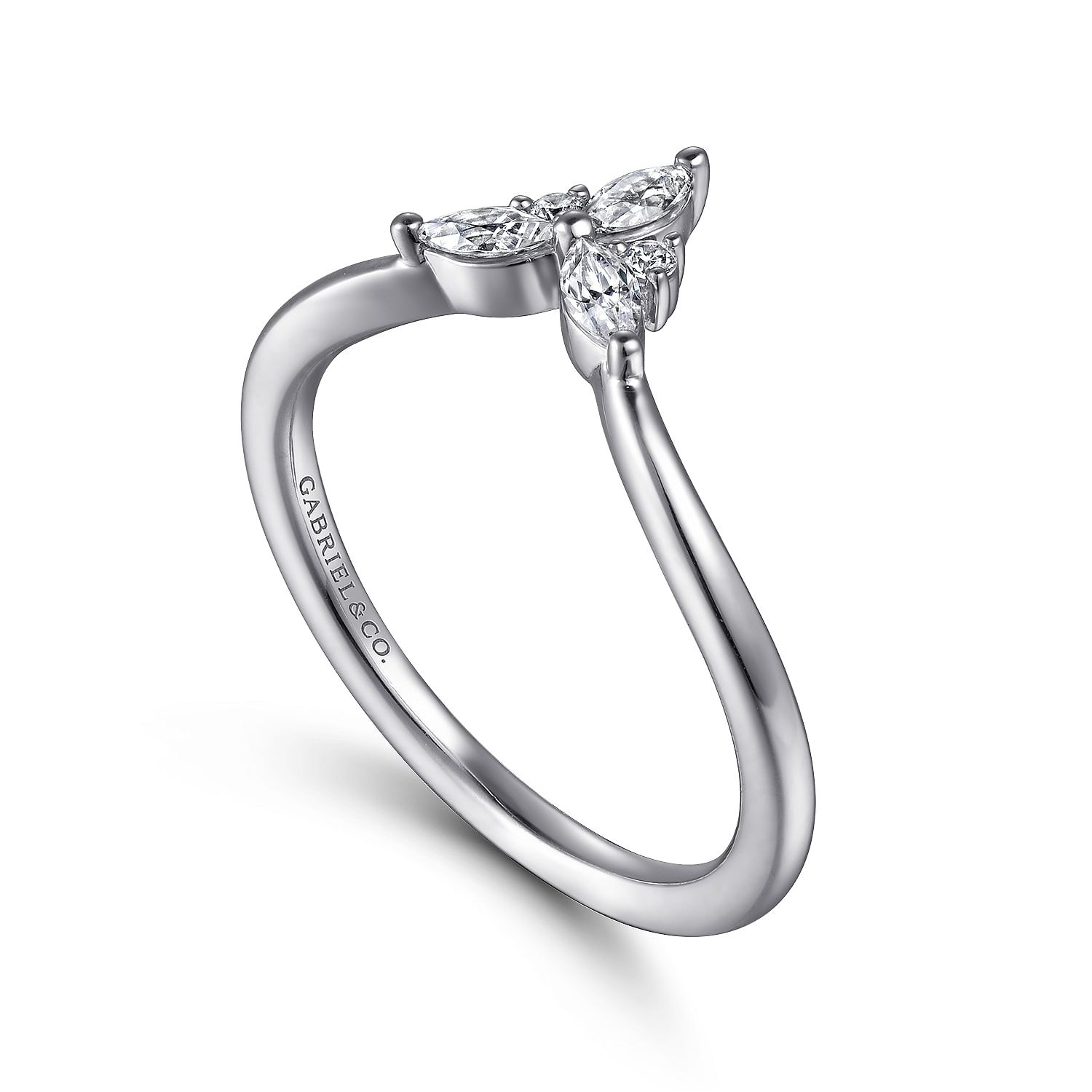 Curved Diamond Wedding Band