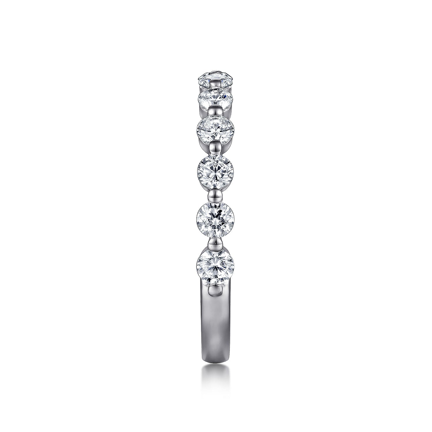 Devinne White Gold Single Prong Diamond Wedding Band, 0.80 ctw