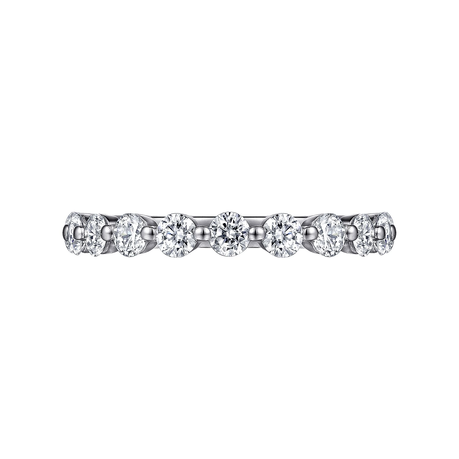 Devinne White Gold Single Prong Diamond Wedding Band, 0.80 ctw