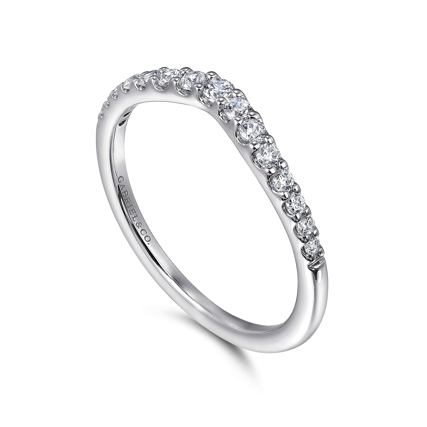 Curved Diamond Wedding Band
