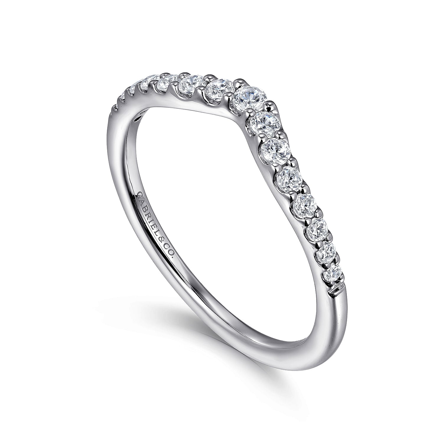 Curved Diamond Wedding Band