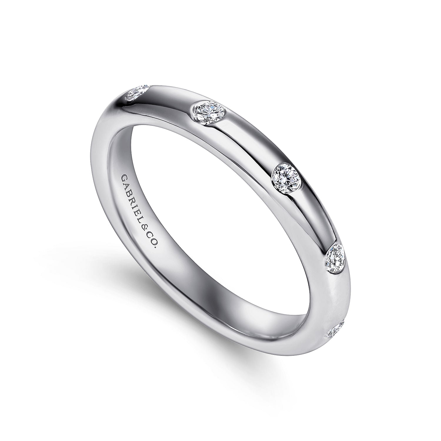 Inlaid Diamond Wedding Band