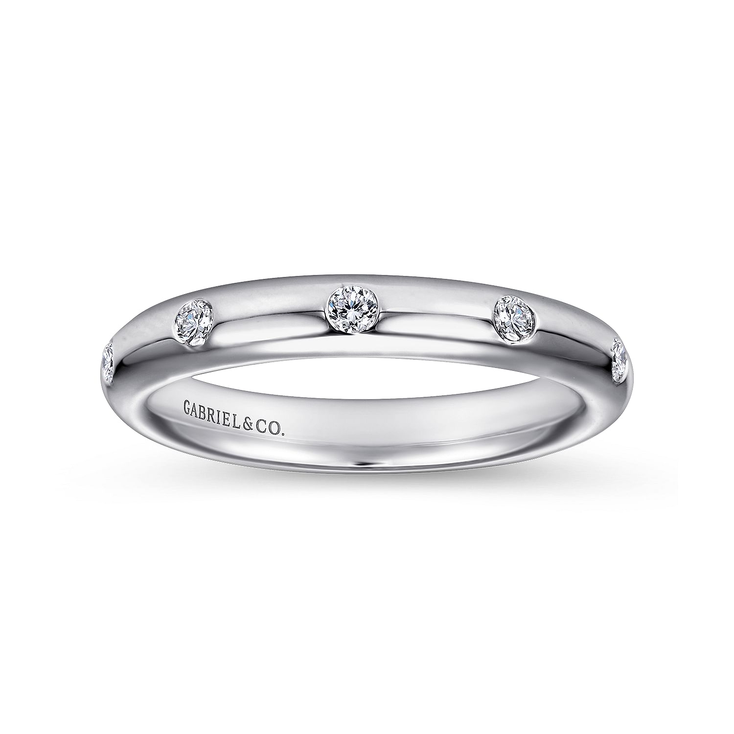 Inlaid Diamond Wedding Band