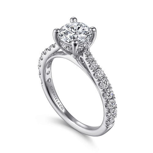 Avery White Gold Round Diamond Engagement Ring Setting
