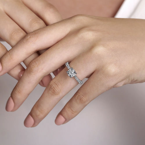Avery White Gold Round Diamond Engagement Ring Setting