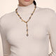 Alternating Black Ceramic and Gold Link Necklace