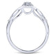 White Gold Round Halo and Marquise Accents Diamond Complete Engagement ring