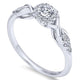 White Gold Round Halo and Marquise Accents Diamond Complete Engagement ring
