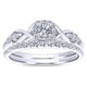 White Gold Round Halo and Marquise Accents Diamond Complete Engagement ring