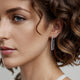 White Gold 30mm Diamond Paperclip Hoop Earrings