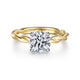 Emersin White and Yellow Gold Twisted Round Diamond Engagement Ring Setting