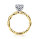 Emersin White and Yellow Gold Twisted Round Diamond Engagement Ring Setting