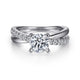 Morgan White Gold Round Twisted Diamond Engagement Ring Setting