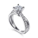 Morgan White Gold Round Twisted Diamond Engagement Ring Setting