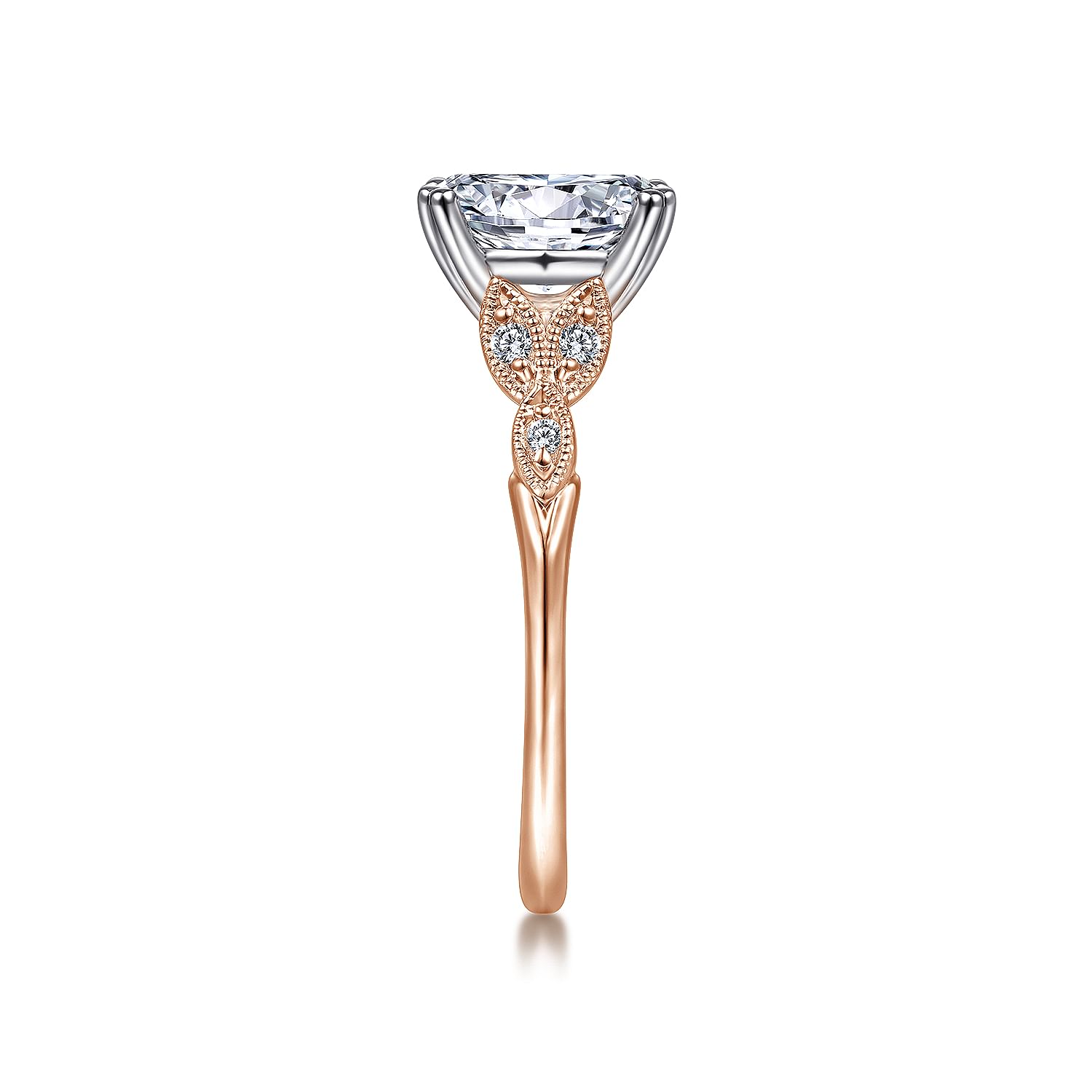 Celia Oval Rose Gold Diamond Engagement Ring Setting