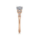 Celia Round Rose Gold Floral Motif Diamond Engagement Ring Setting