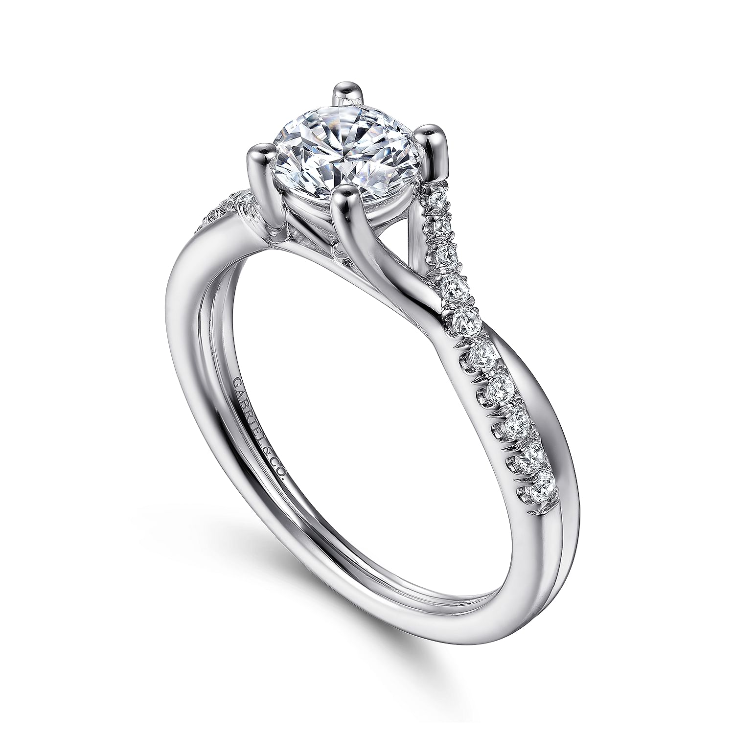 Leigh White Gold Round Diamond Engagement Ring Setting