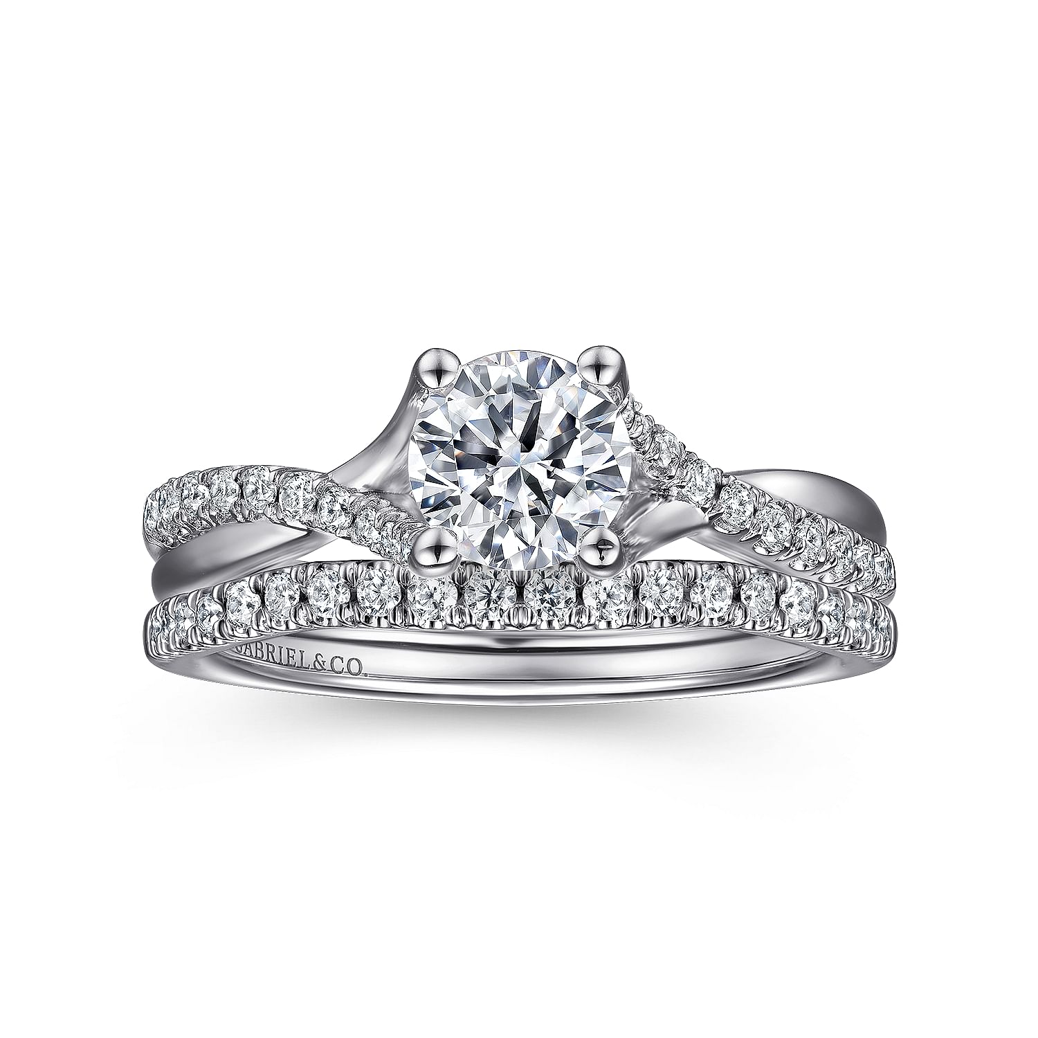 Leigh White Gold Round Diamond Engagement Ring Setting