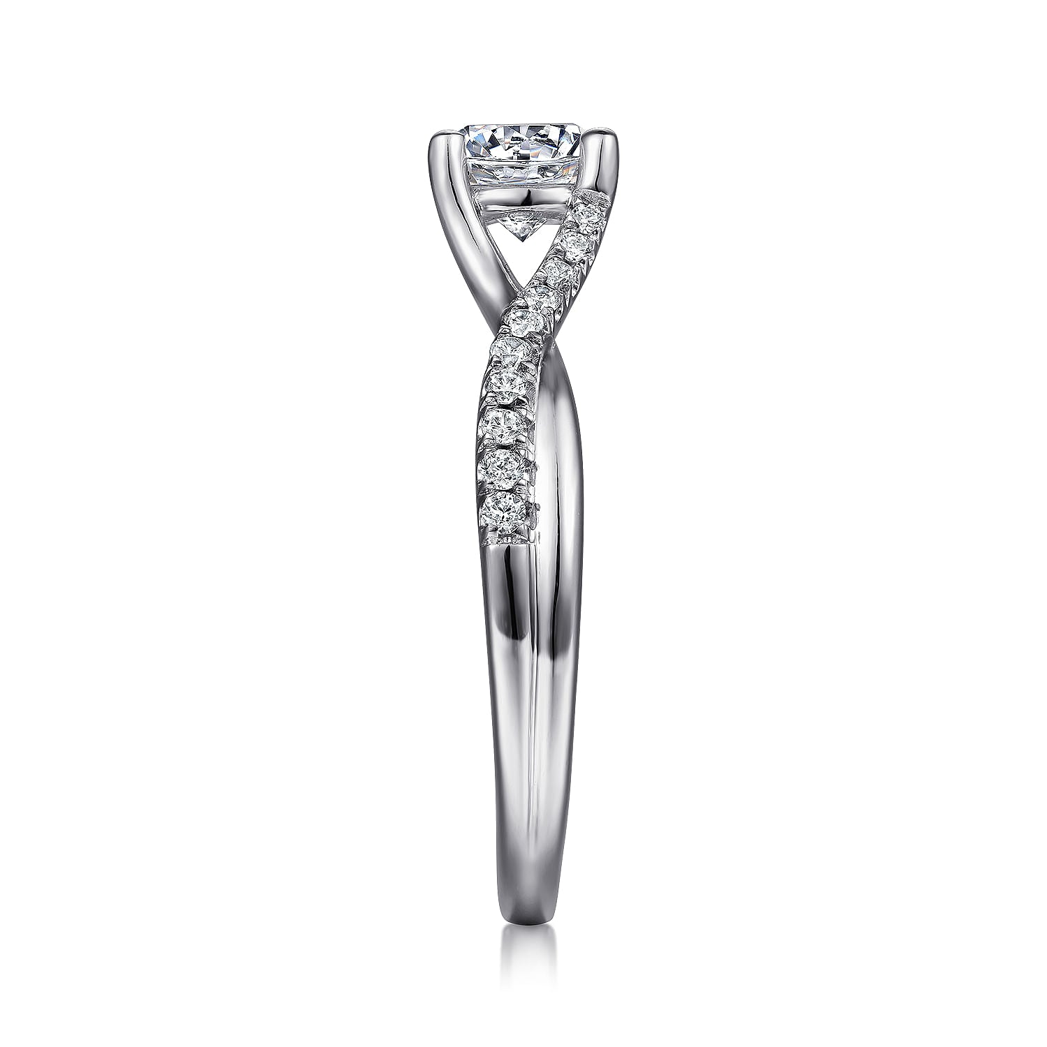 Leigh White Gold Round Diamond Engagement Ring Setting