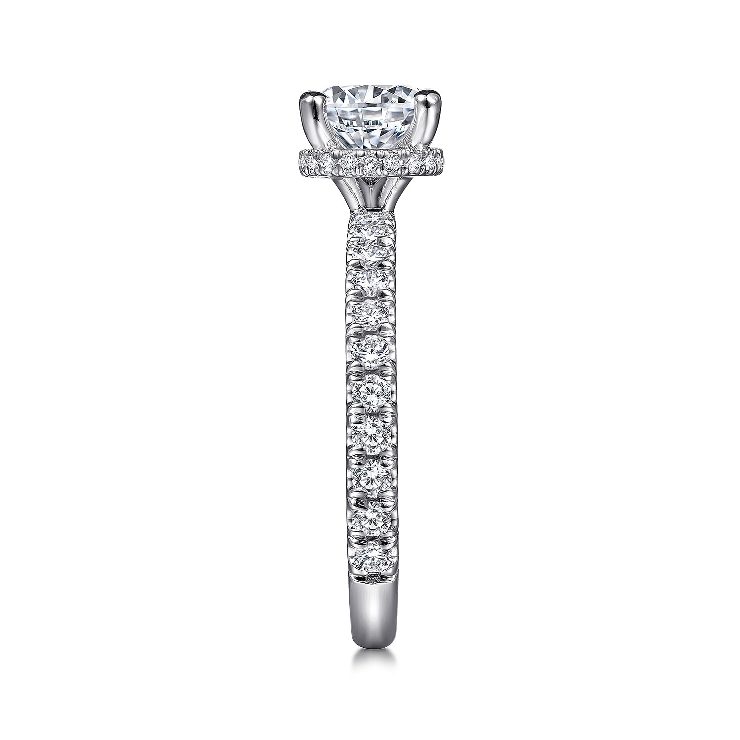 Alina White Gold Hidden Halo Round Diamond Engagement Ring Setting