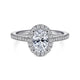 Blossom White Gold Oval Halo Diamond Engagement Ring Setting