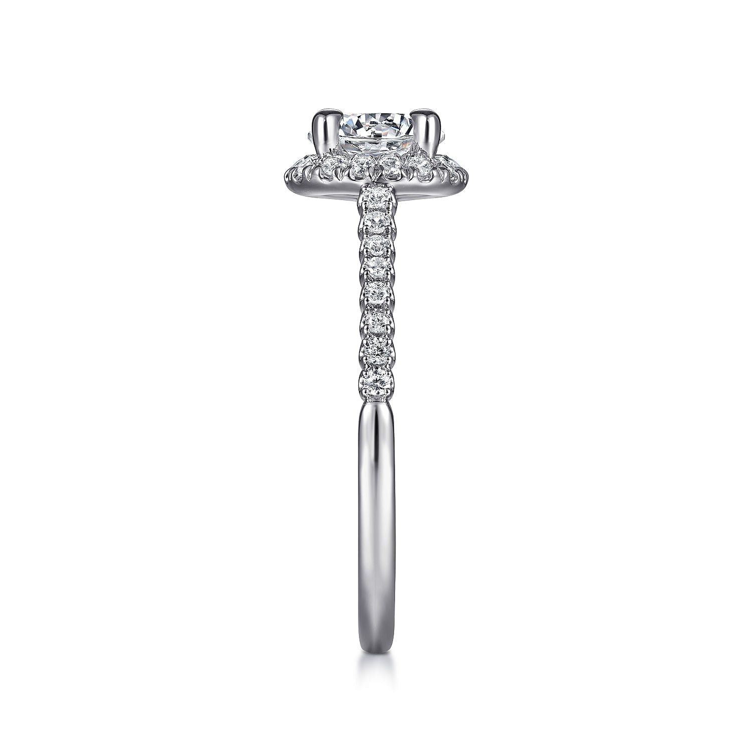Nicia White Gold Round Halo Diamond Engagement Ring Setting