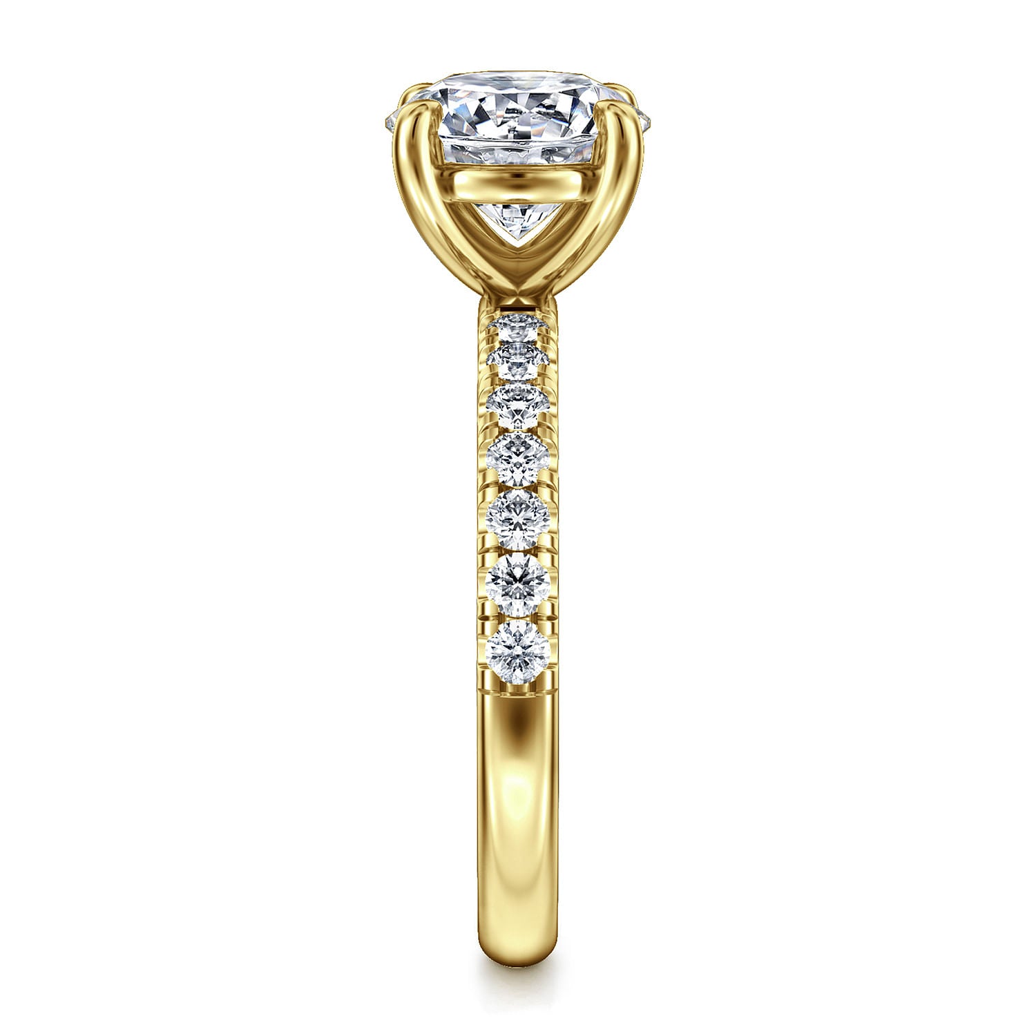 Winslow Yellow Gold Round Diamond Engagement Ring Setting